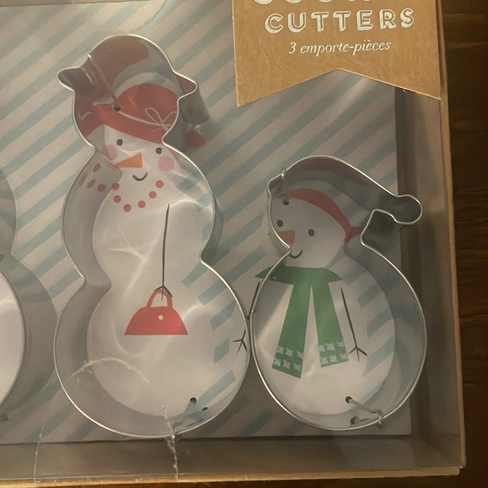 Set of 3 Snowman Cookie Cutters in Original Packaging NWT - Picture 4 of 5